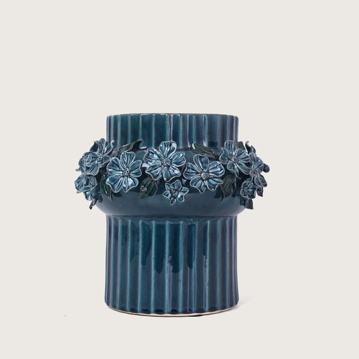 Royal Ceramic Flower Vase Blue