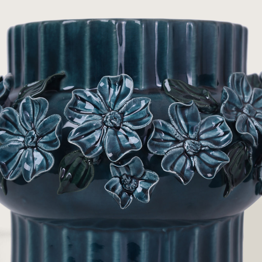 Royal Ceramic Flower Vase Blue