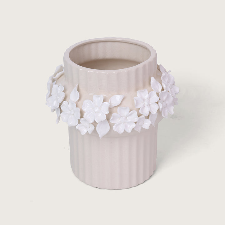 Royal Ceramic Flower Vase White