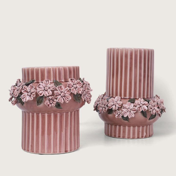 Trendy Ceramic Flower Vase Pink