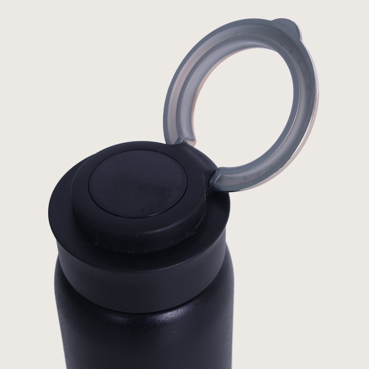 Sporty Stainless Steel Black Water Bottle