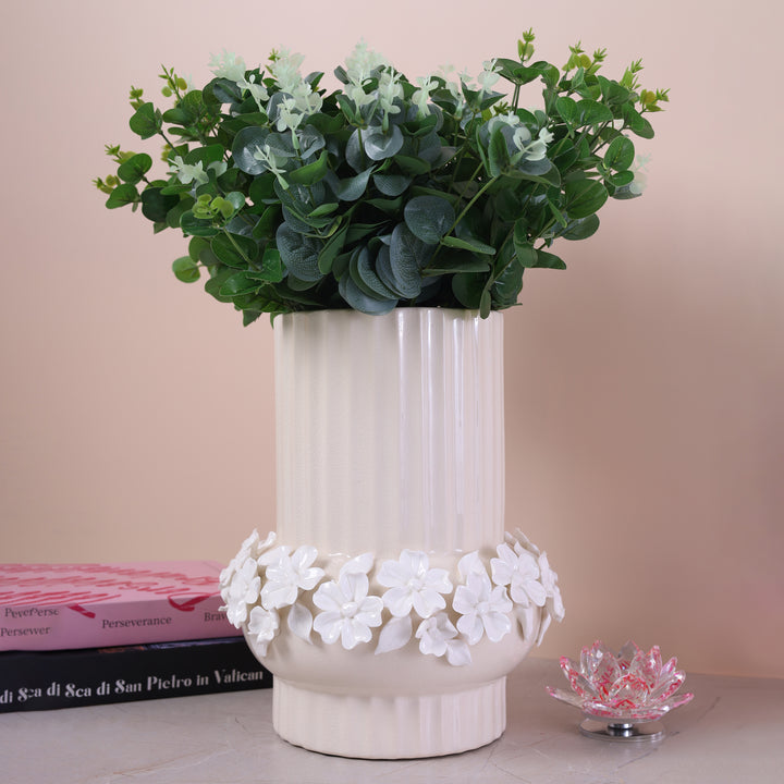 Trendy Ceramic Flower Vase White