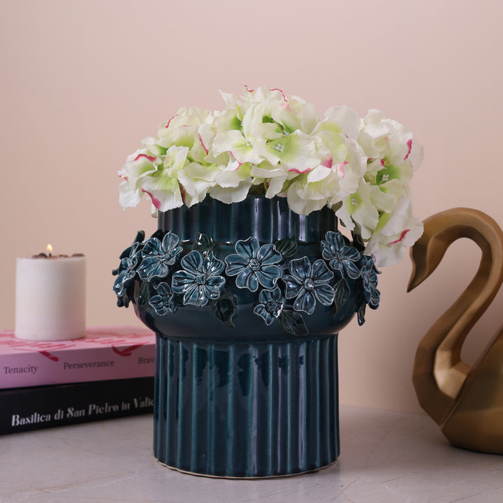 Royal Ceramic Flower Vase Blue