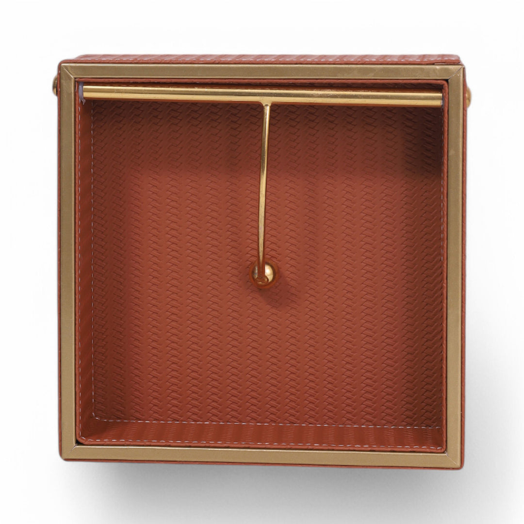 Square Napkin Holder/ Tissue Holder Leather - Tan