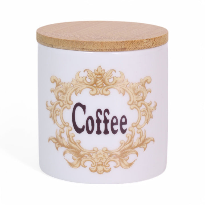 Coffee, Sugar & Tea Jar with Bamboo Lid & Tray Set of 3