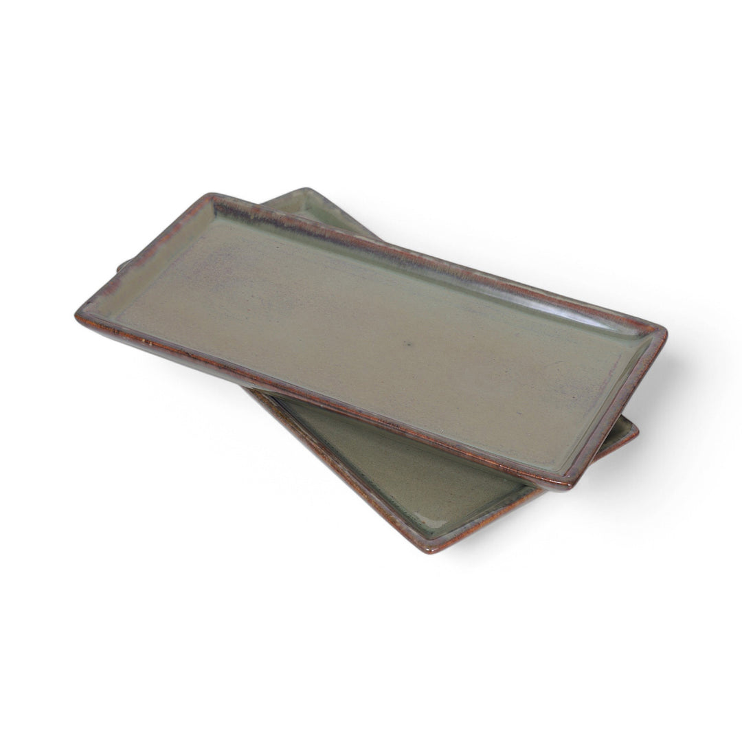 Earth Coll Rectangle Serving Platter 30x15 CM Set of 2