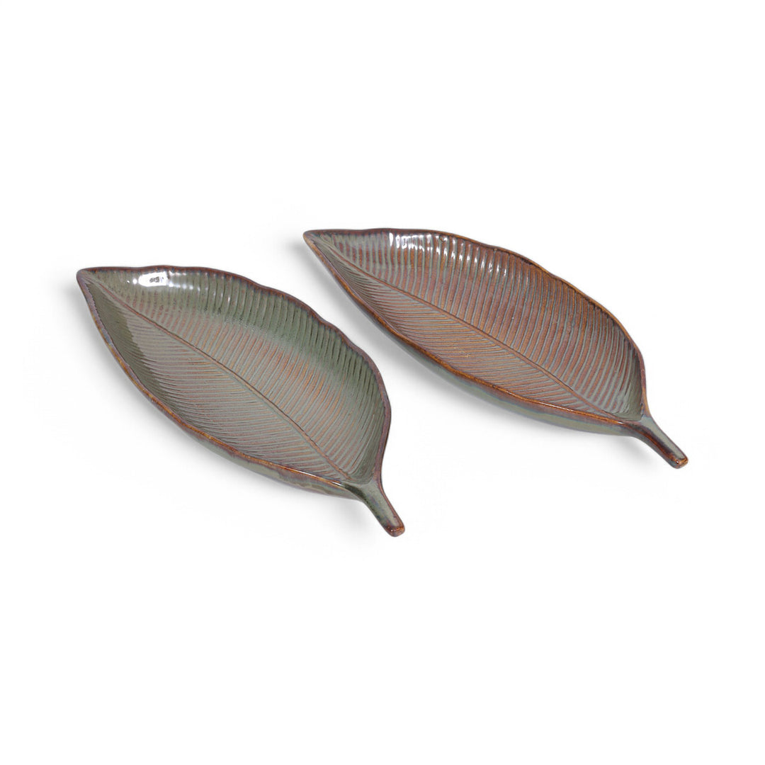 Earth Coll Leaf Serving Platter 40 CM Set of 2