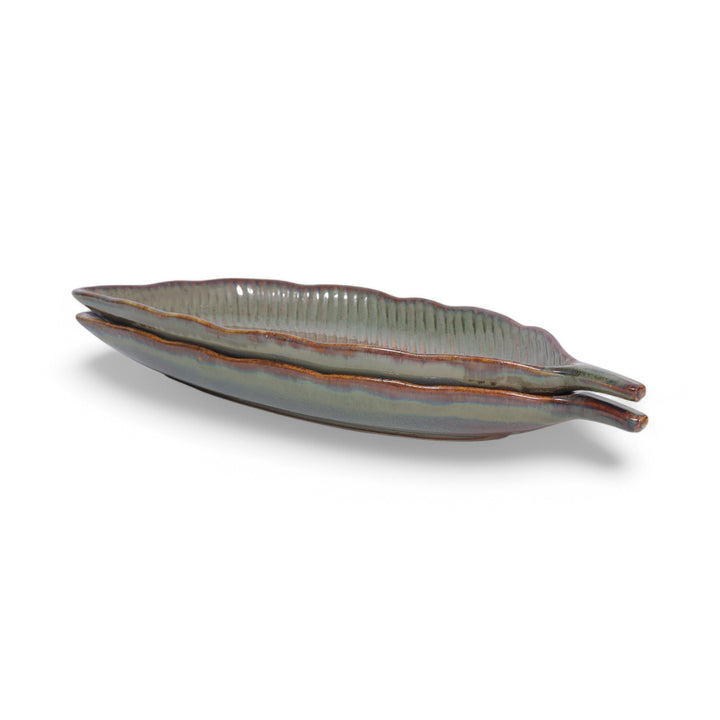 Earth Coll Leaf Serving Platter 40 CM Set of 2