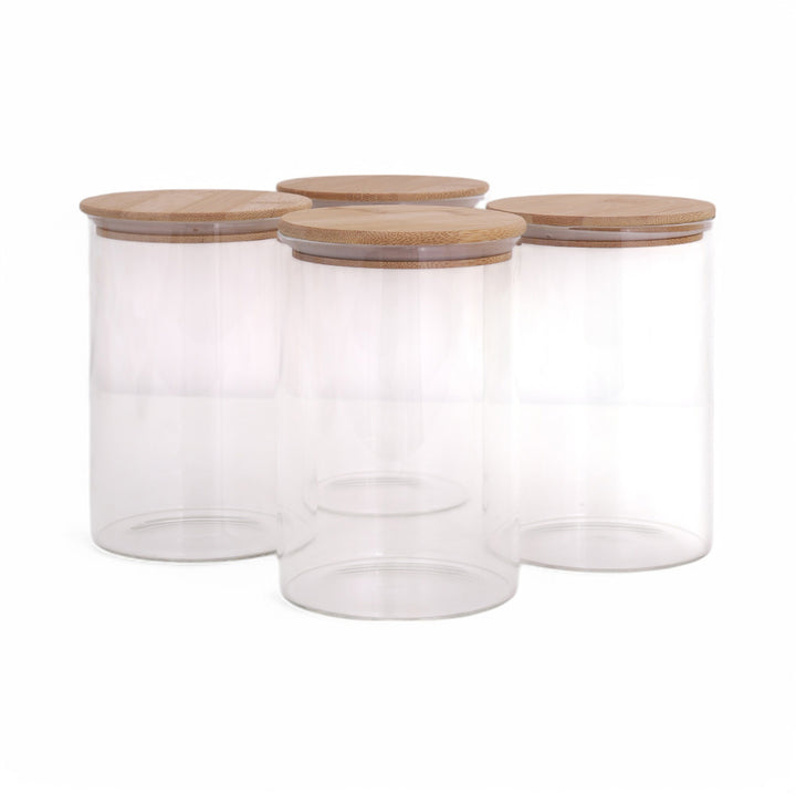 Jar 800ML with Bamboo Lid Set of 4