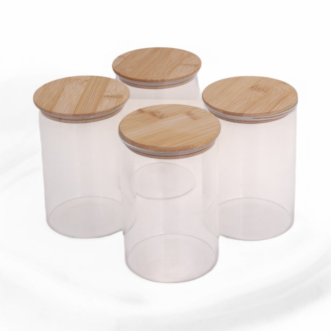 Jar 800ML with Bamboo Lid Set of 4