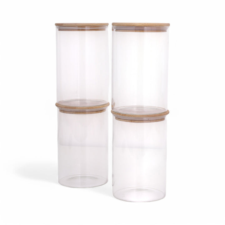 Jar 800ML with Bamboo Lid Set of 4