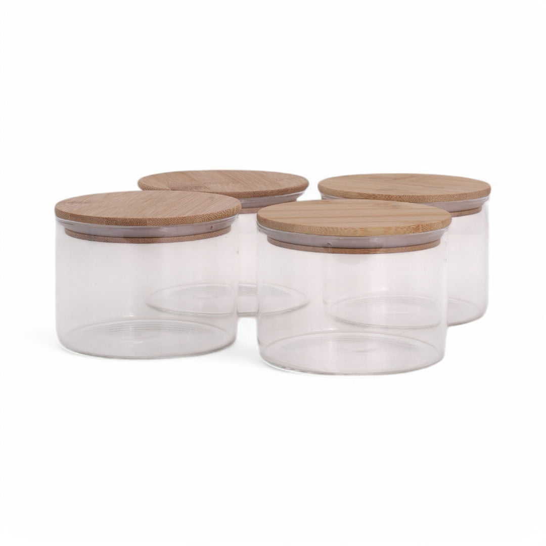 Jar 500ML with Bamboo Lid Set of 4