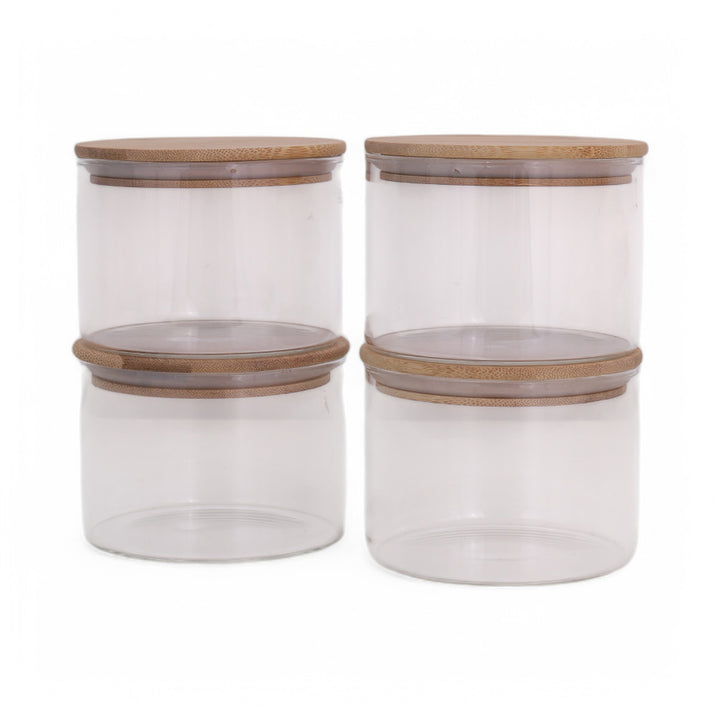 Jar 500ML with Bamboo Lid Set of 4