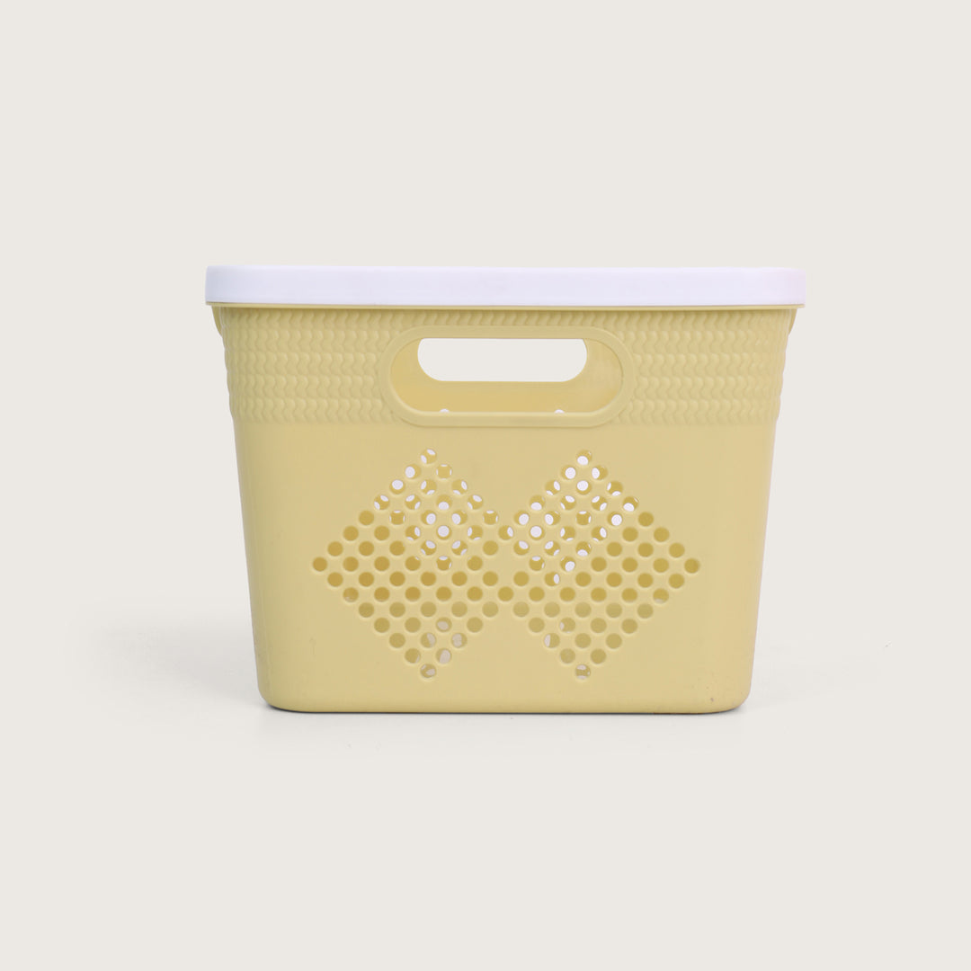 Plastic Storage Basket Set of 4 - Yellow