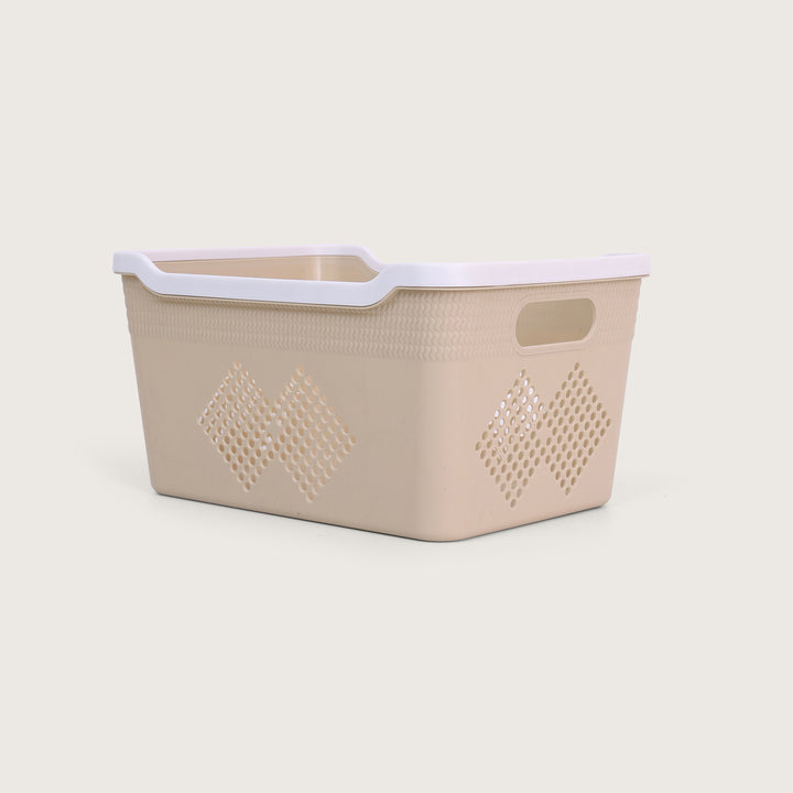 Plastic Storage Basket Set of 4 - Beige