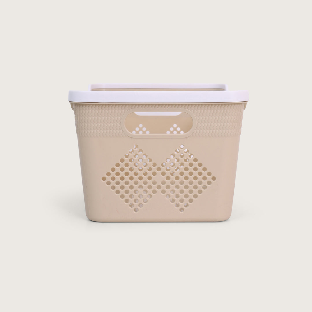 Plastic Storage Basket Set of 4 - Beige