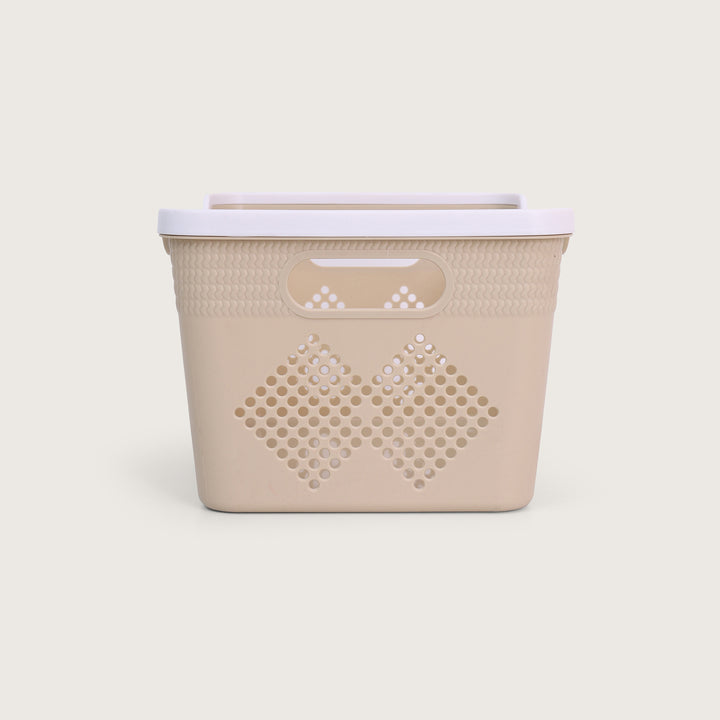 Plastic Storage Basket Set of 4 - Beige