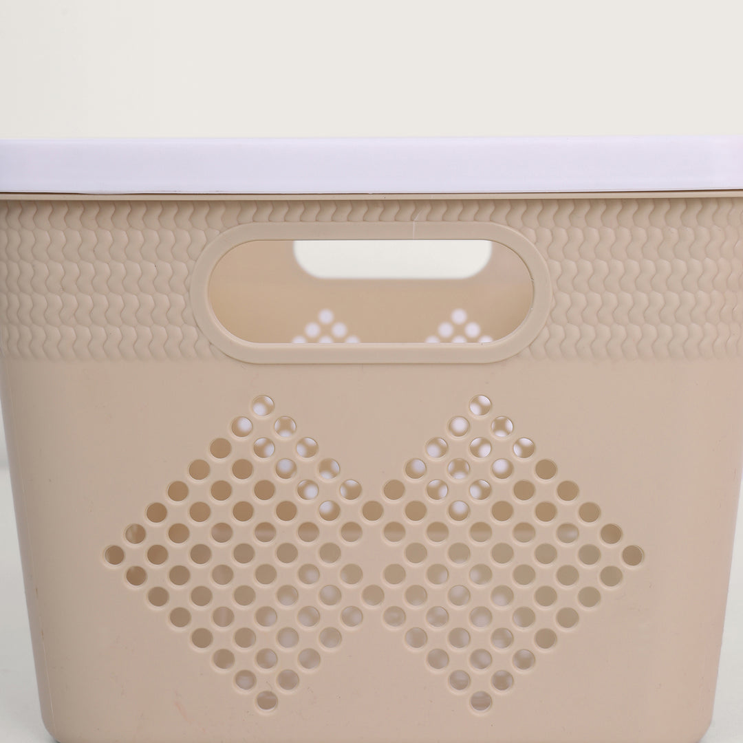 Plastic Storage Basket Set of 4 - Beige