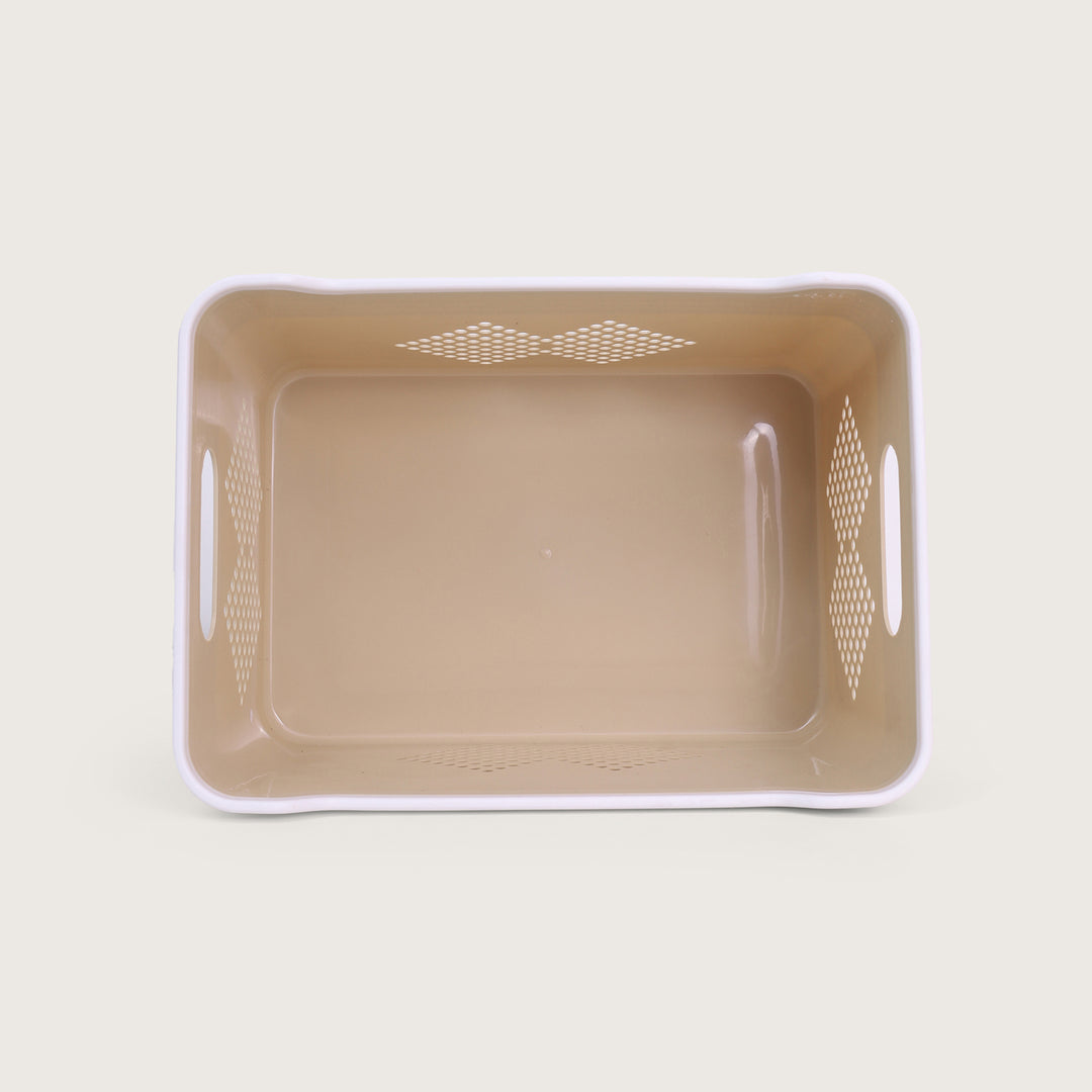 Plastic Storage Basket Set of 4 - Beige