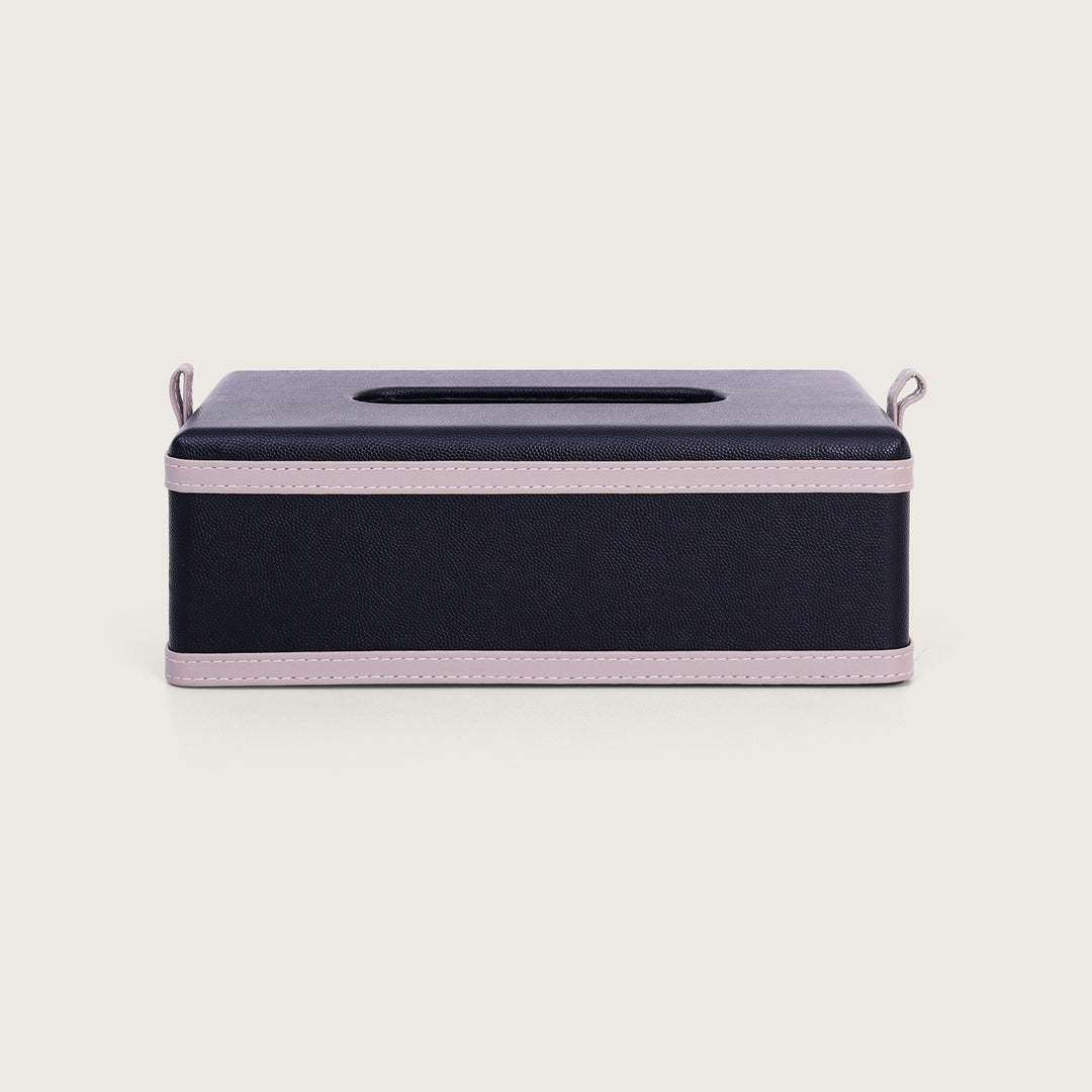 Leather Tissue Box - Black