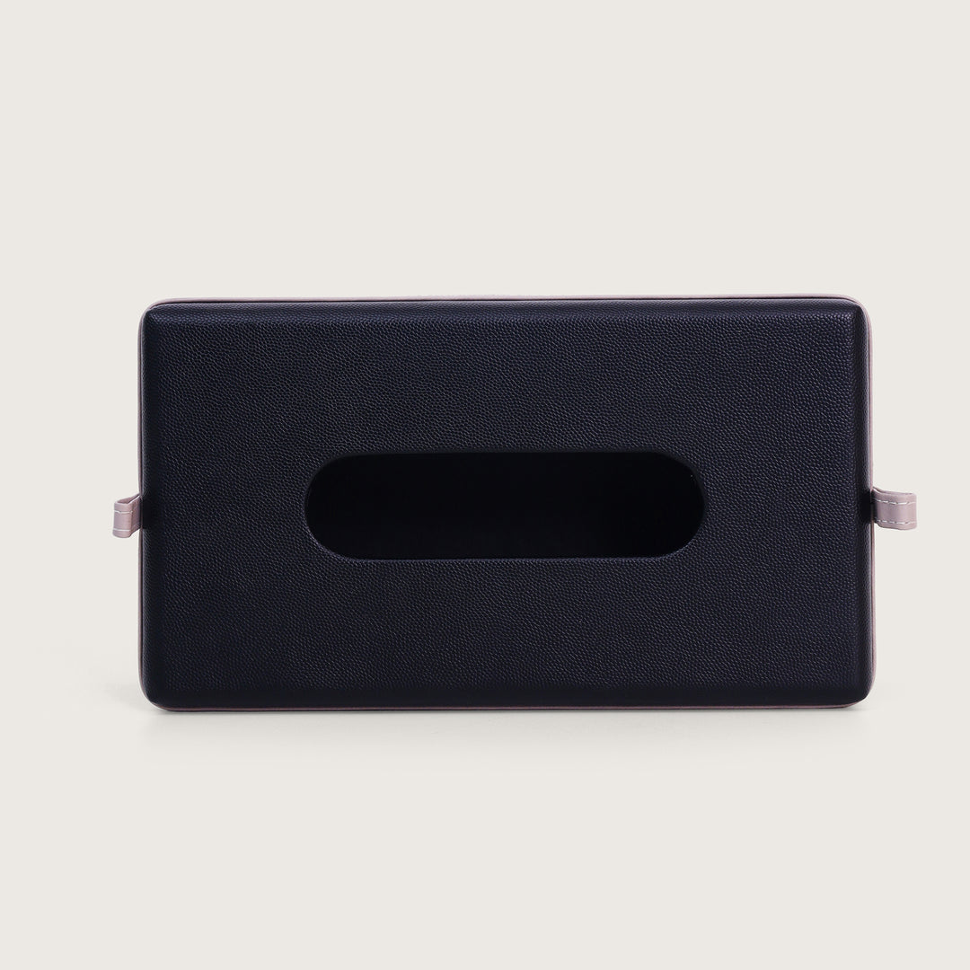 Leather Tissue Box - Black