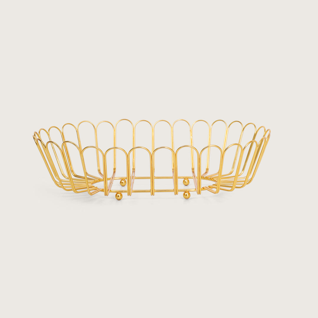 Wire Metal Basket - Gold