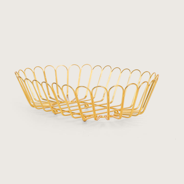 Wire Metal Basket - Gold