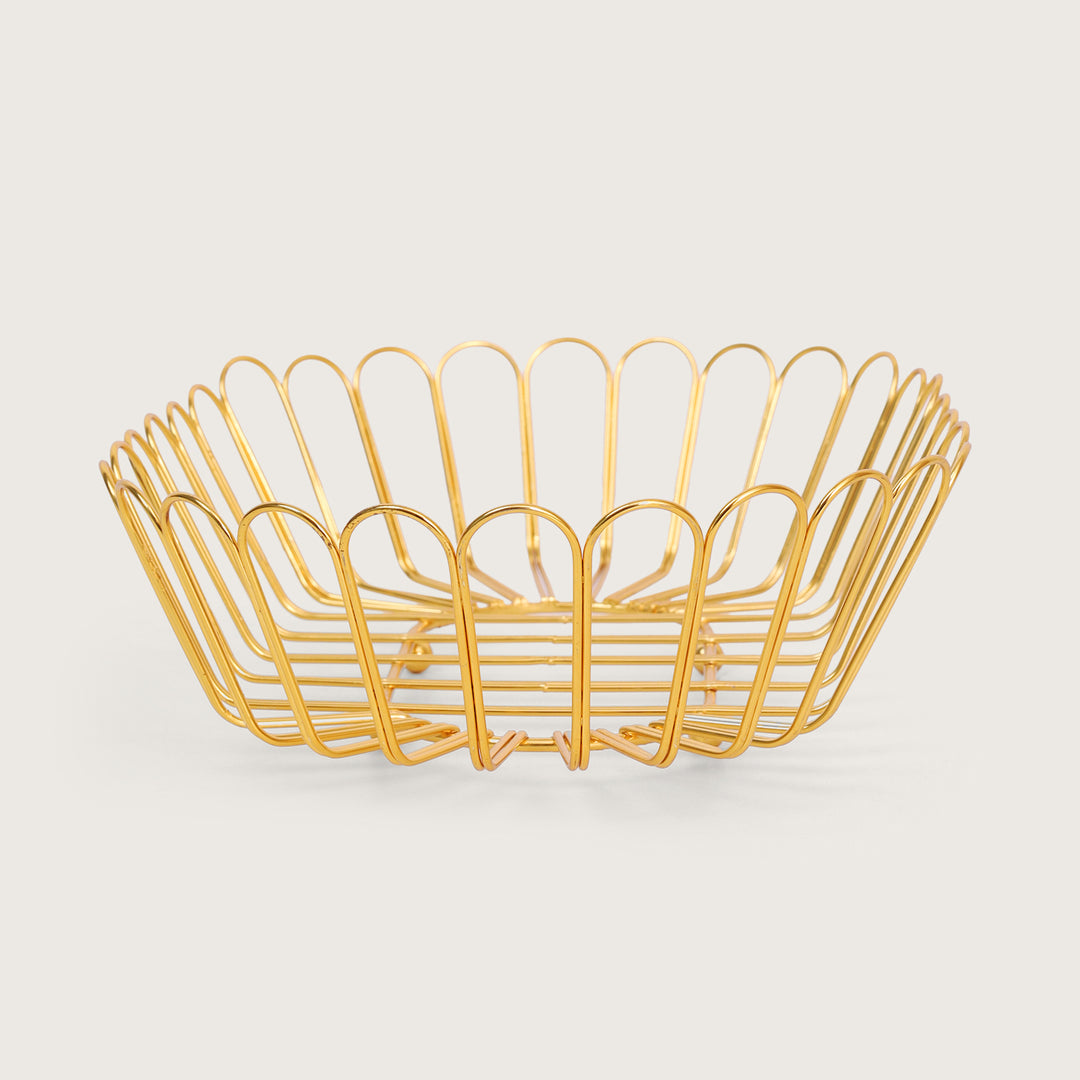 Wire Metal Basket - Gold