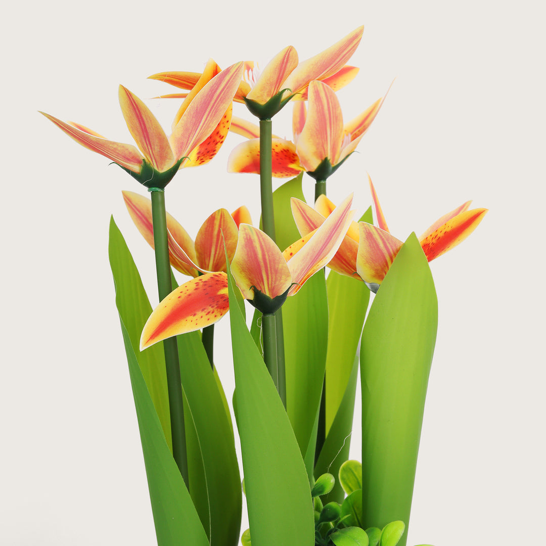 Green Tie Bunch Artificial Flower - Peach