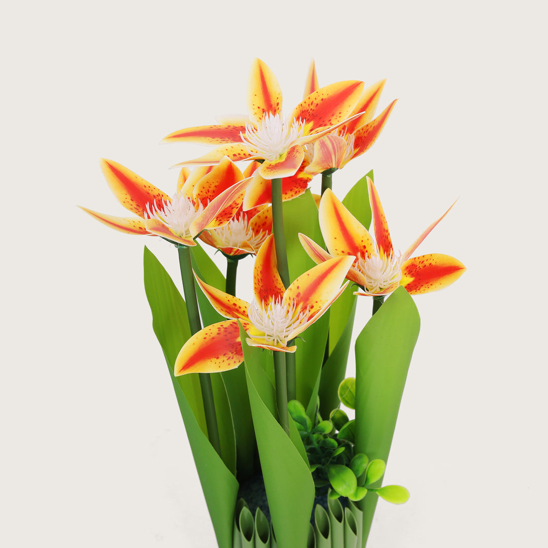 Green Tie Bunch Artificial Flower - Peach