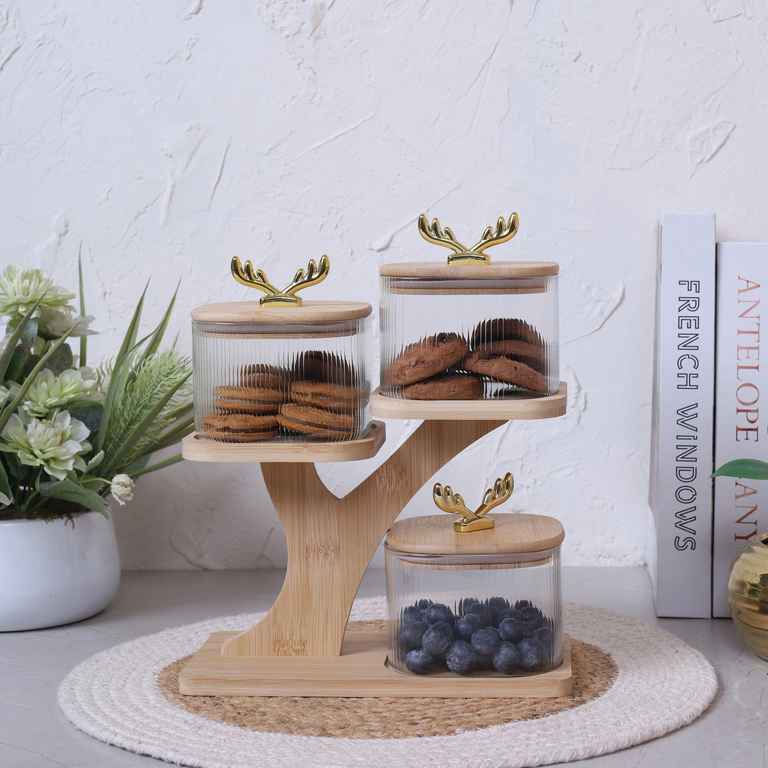 Dried Fruits Jar 500ML with Tree Tray Set of 3