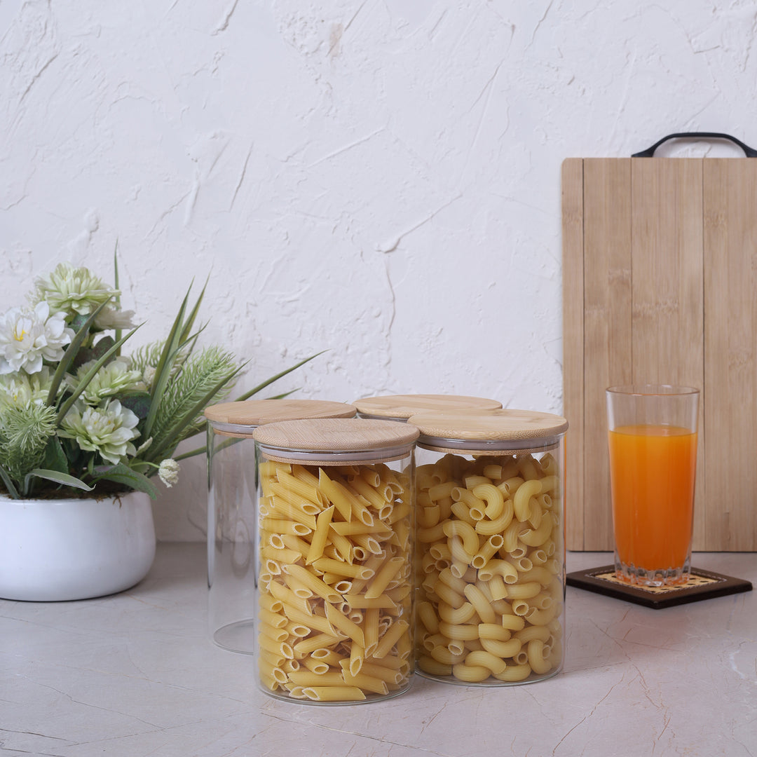 Jar 800ML with Bamboo Lid Set of 4