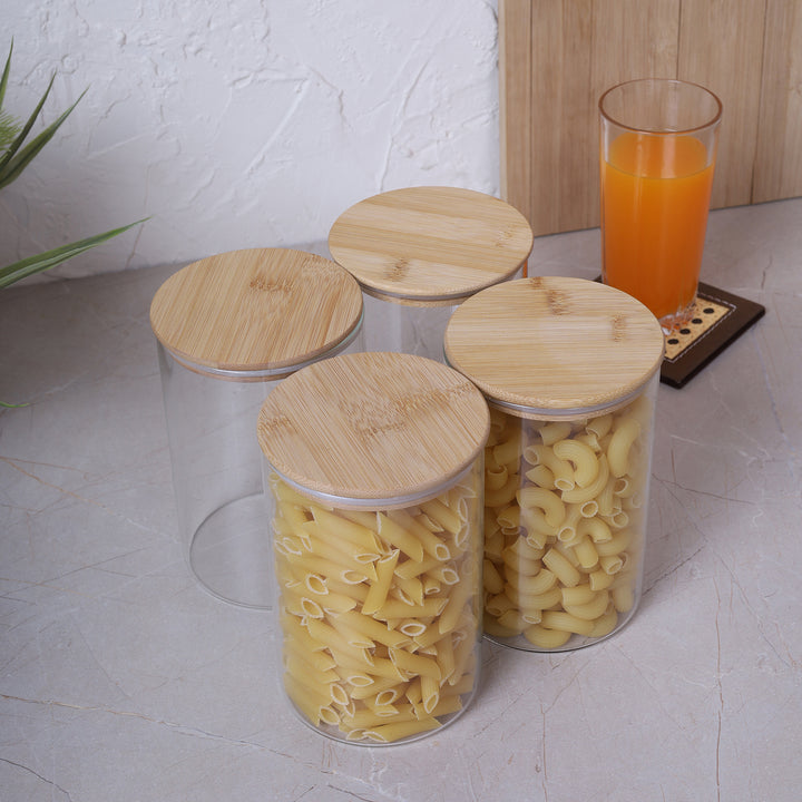 Jar 800ML with Bamboo Lid Set of 4