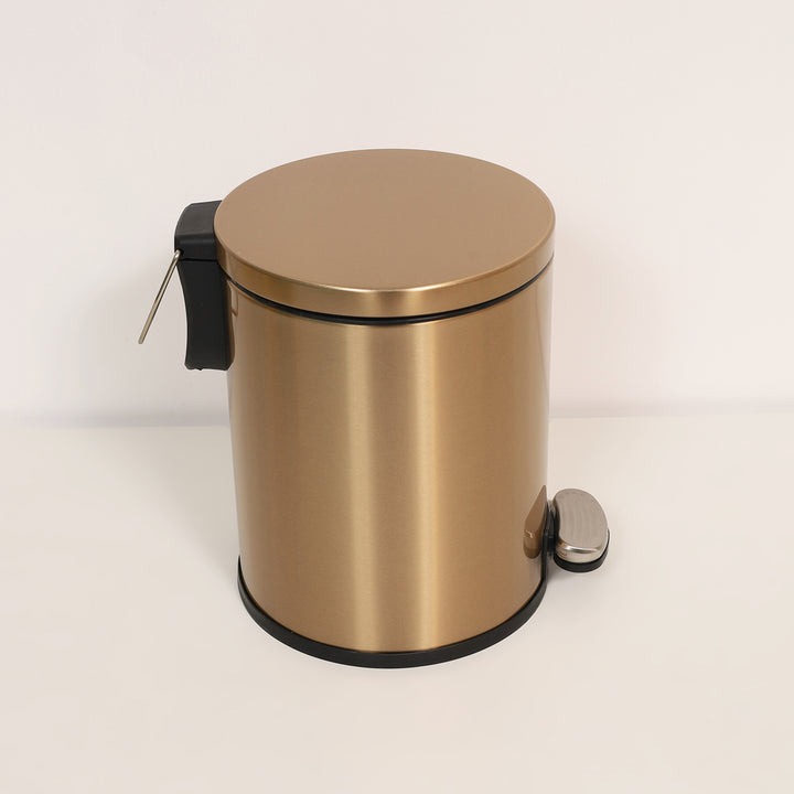 European Pedal Ss Trash Can | Soft Close Dustbin | Gold