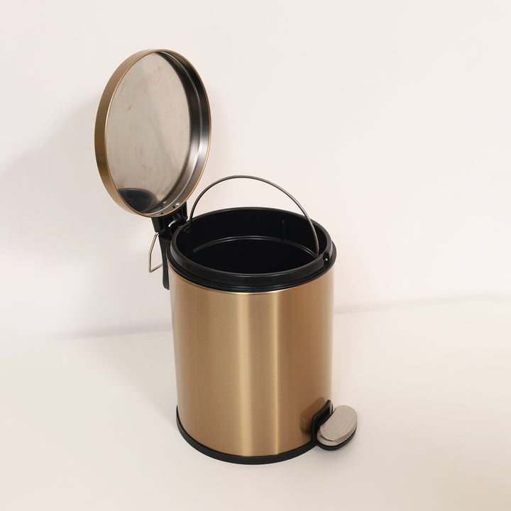 European Pedal Ss Trash Can | Soft Close Dustbin | Gold