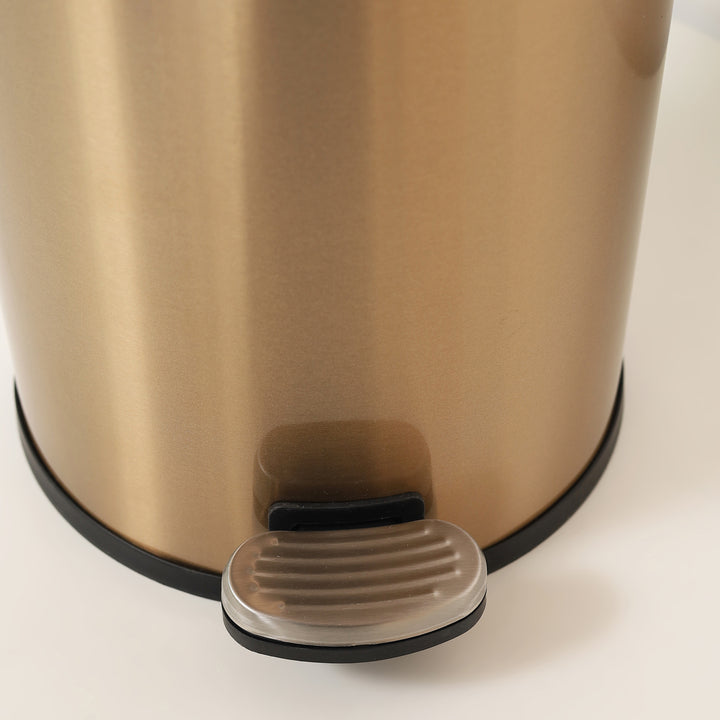 European Pedal Ss Trash Can | Soft Close Dustbin | Gold