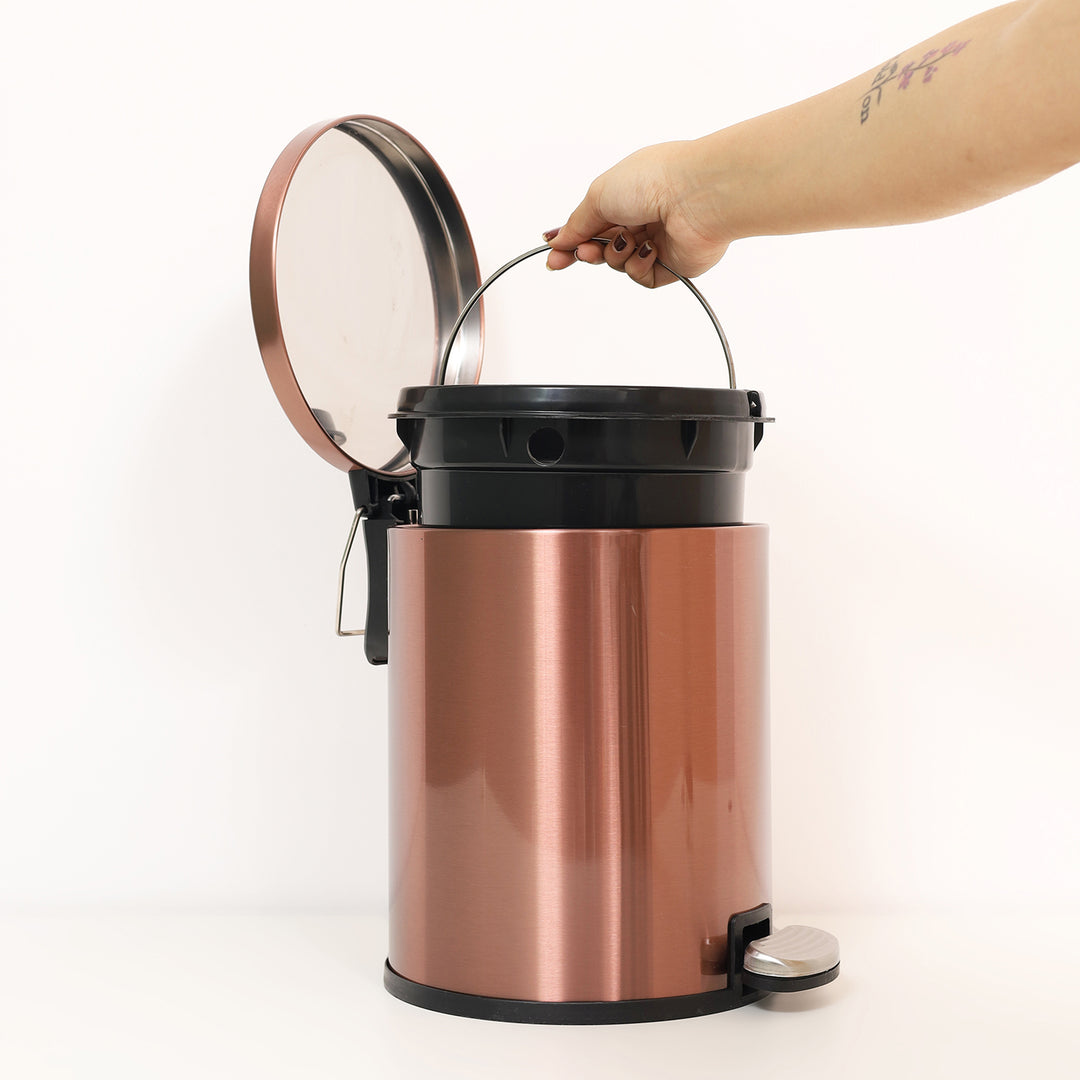 European Pedal Ss Trash Can | Soft Close Dustbin | Copper