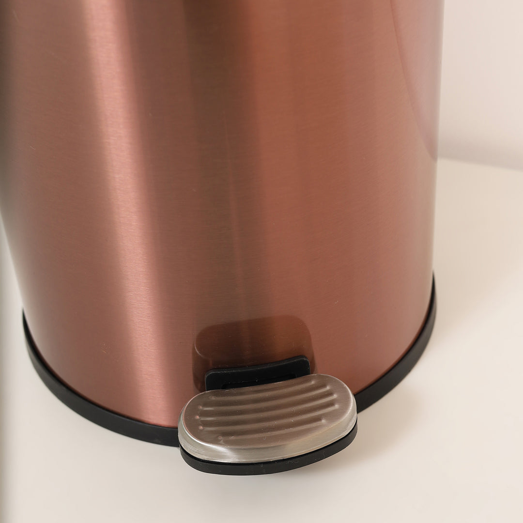 European Pedal Ss Trash Can | Soft Close Dustbin | Copper