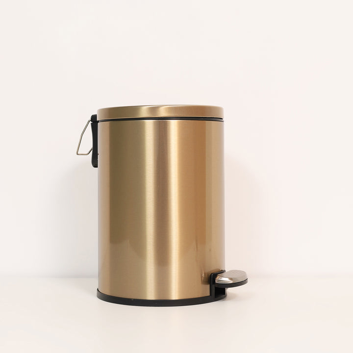 European Pedal Ss Trash Can | Soft Close Dustbin | Gold