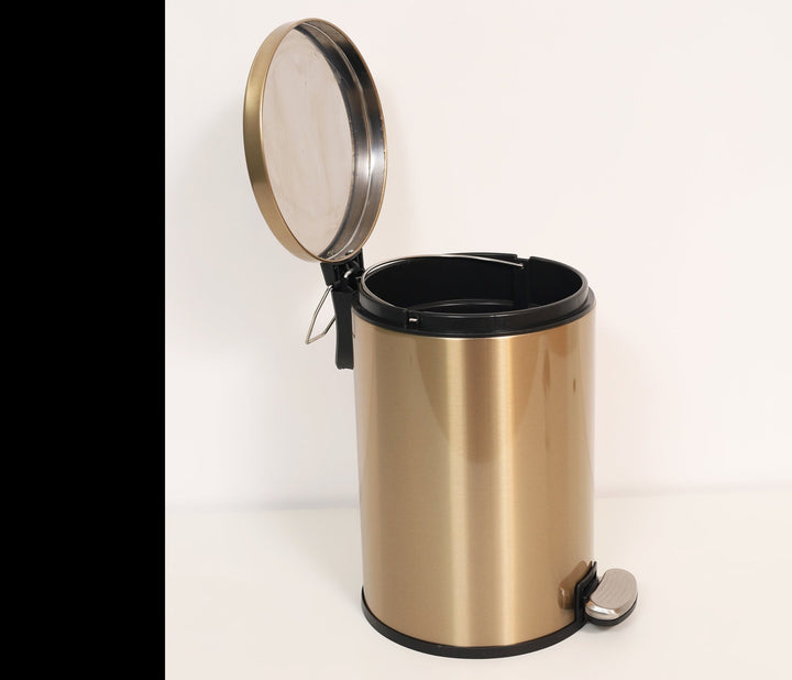 European Pedal Ss Trash Can | Soft Close Dustbin | Gold