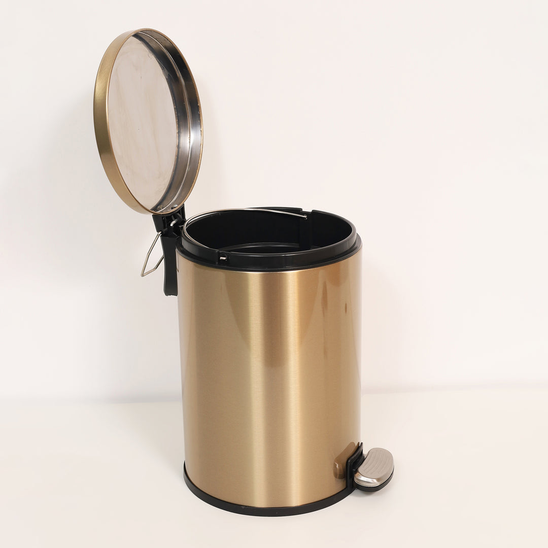 European Pedal Ss Trash Can | Soft Close Dustbin | Gold