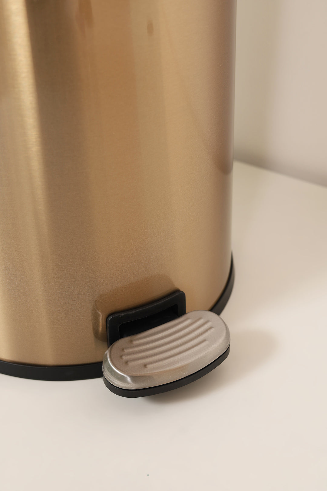 European Pedal Ss Trash Can | Soft Close Dustbin | Gold