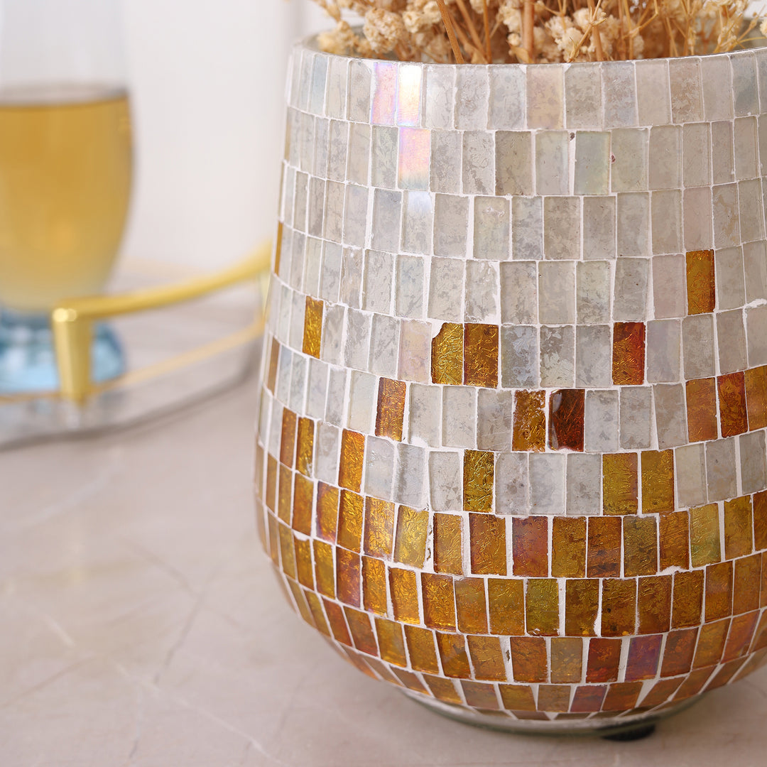 Mosaic Hurricane Gold Vase - Medium