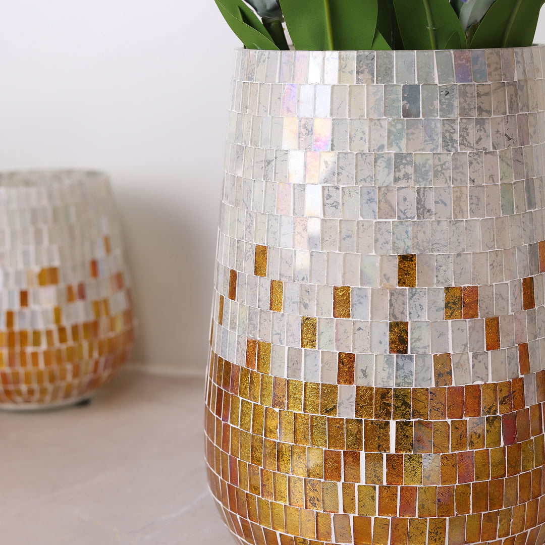 Mosaic Hurricane Gold Vase - Large