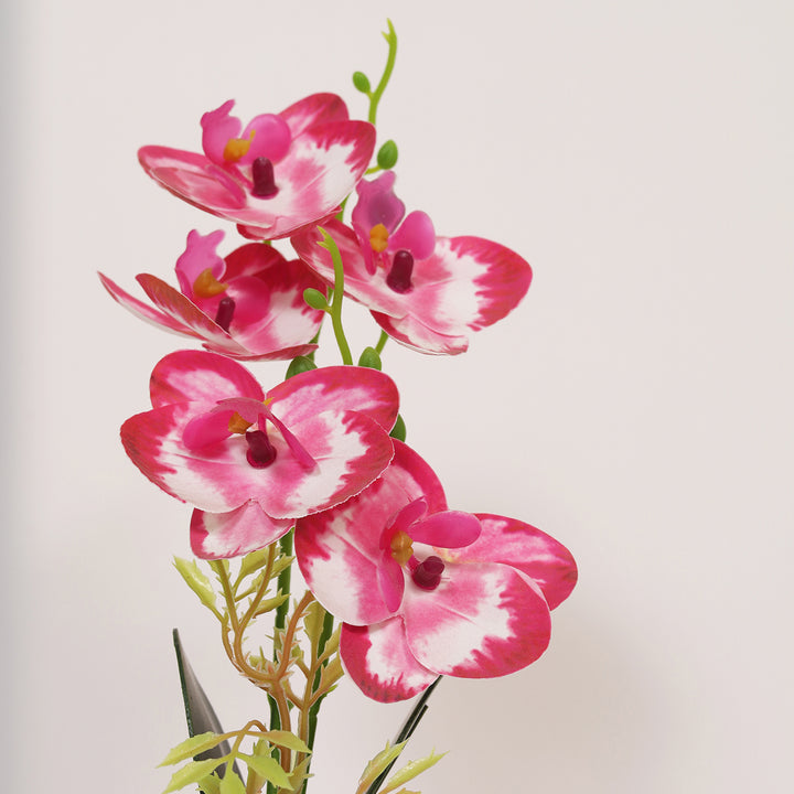 Orchid Artificial Flower Potted Plant - Pink and White