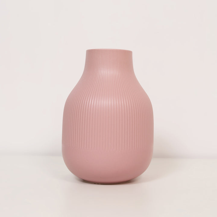 Stylish Ceramic Line Vase Pink