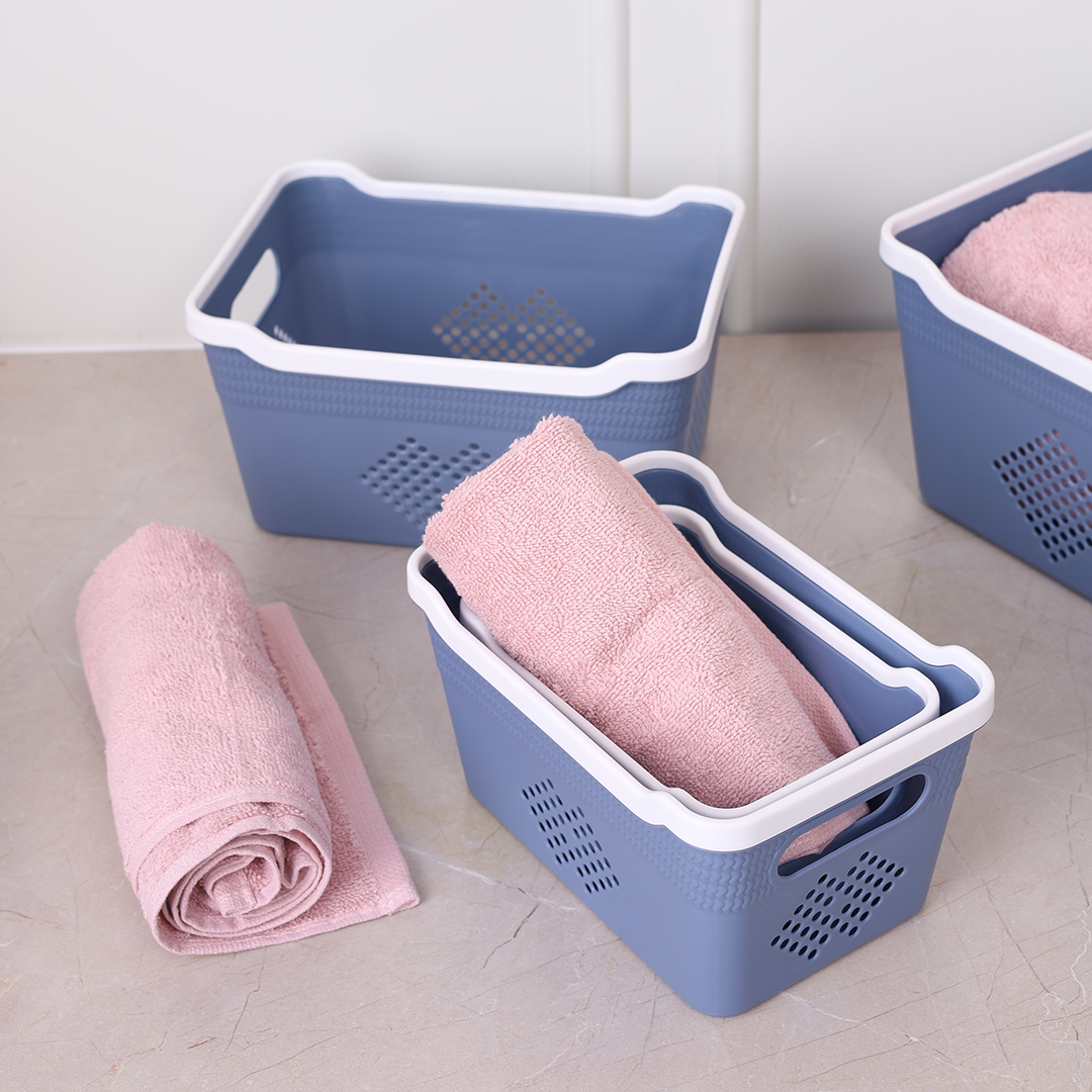 Plastic Storage Basket Set of 4 - Blue