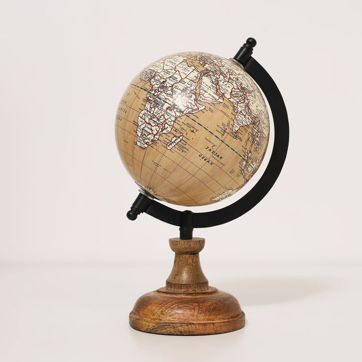 Wanderlust Globe Brown | Wooden Base