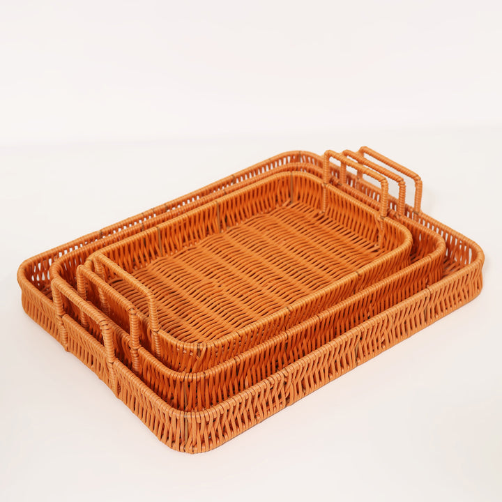 Rustic Handle Cane Tray