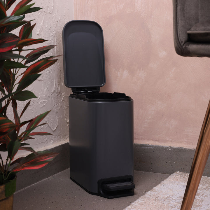 European Pedal SS Trash Can | Soft Close Dustbin | Grey